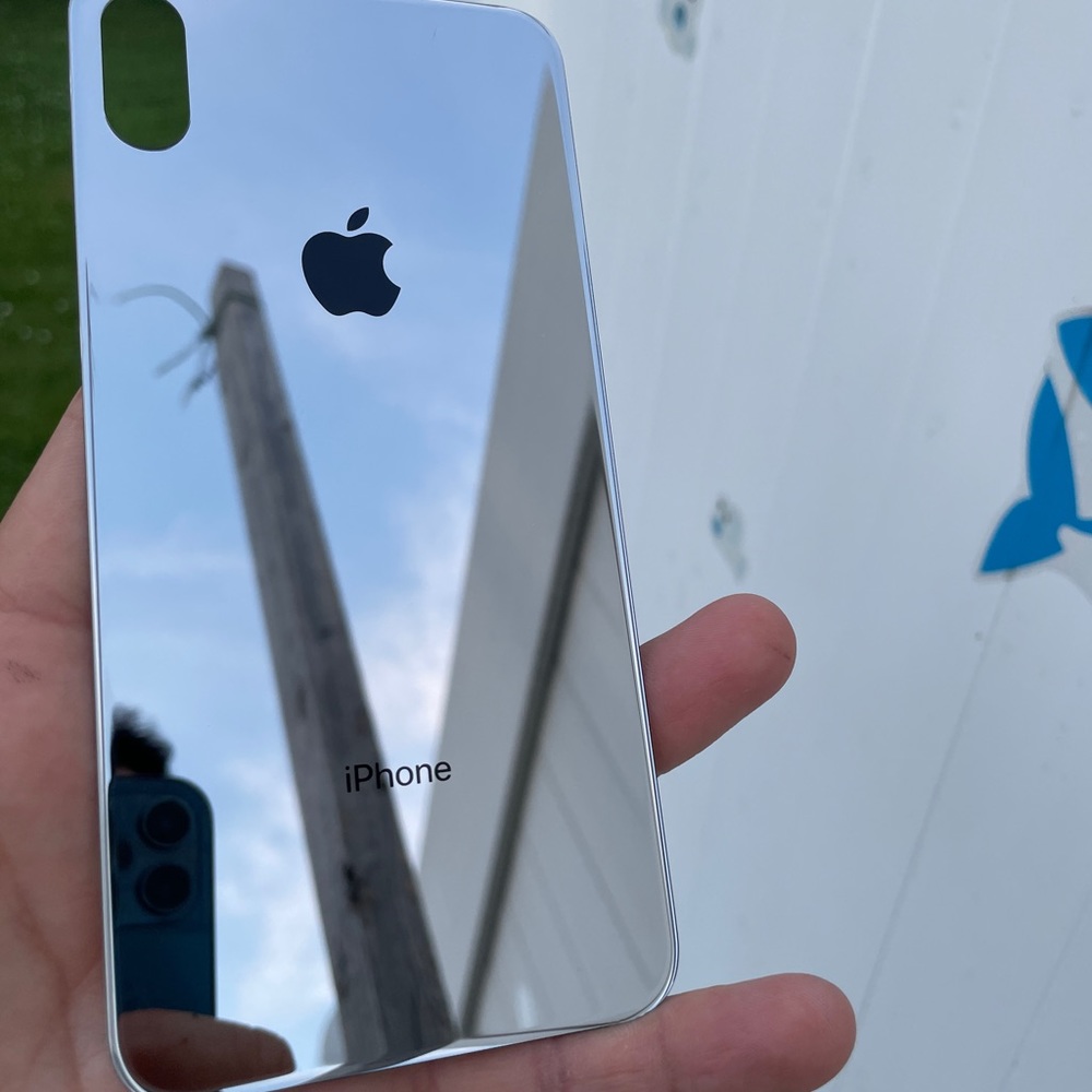Apple iPhone XS Max Silver Chrome Mirror Back Housing Glass Color